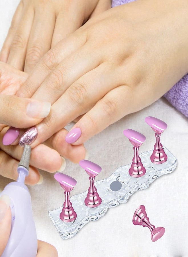 JUSTOTRY 4 Set Nail Holder Stand - Display Fake Wave Shape Acrylic Nails, Magnetic Holder & Practice Station - Image 4